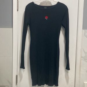 Long sleeved black dress